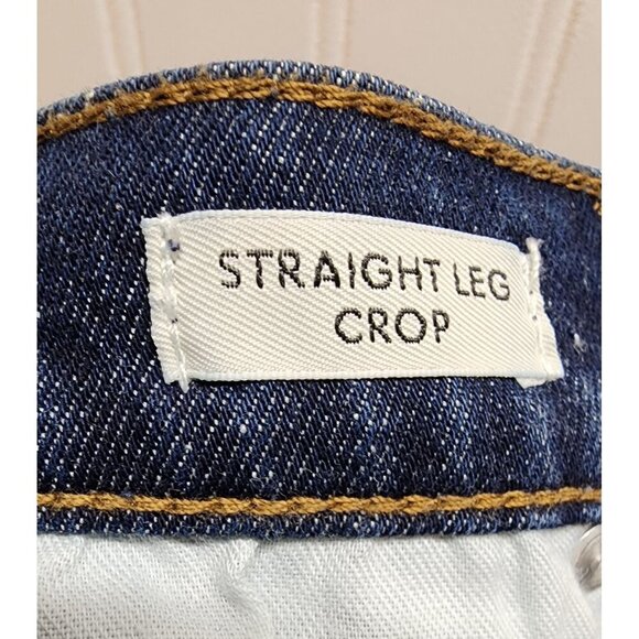 J.Crew Womens Denim Blue cropped Jeans Mid-Rise Straight-Leg Size 28P - Picture 8 of 9